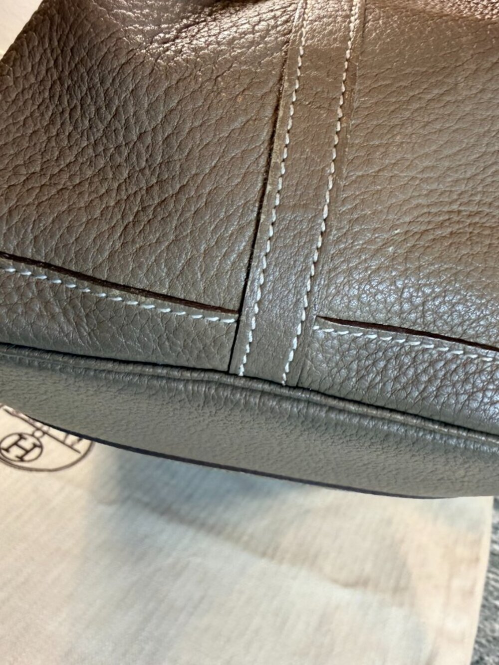 Full Set Authentic Hermes Garden Party 36 Etoupe Leather Tote - Picture 8 of 16